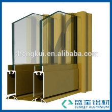 Aluminum extrusion profiles with champagne colour for aluminium window in Zhejiang China